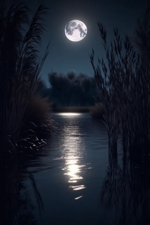 Stable Diffusion prompt: Moonlit riverside