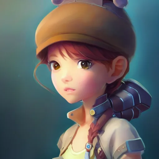Stable Diffusion prompt: a mobile game character concept art of an adventurous girl