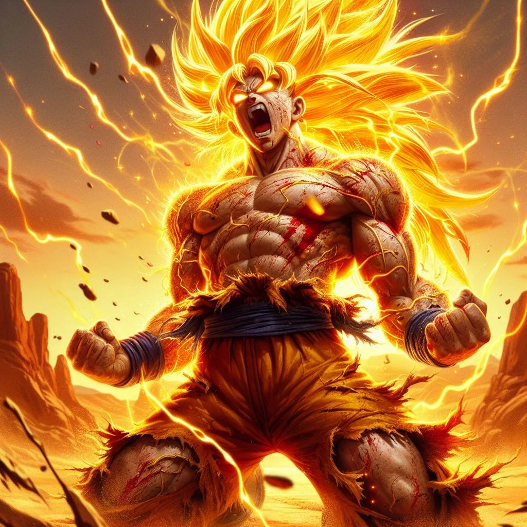 DALL·E prompt: Dbz: Goku like character