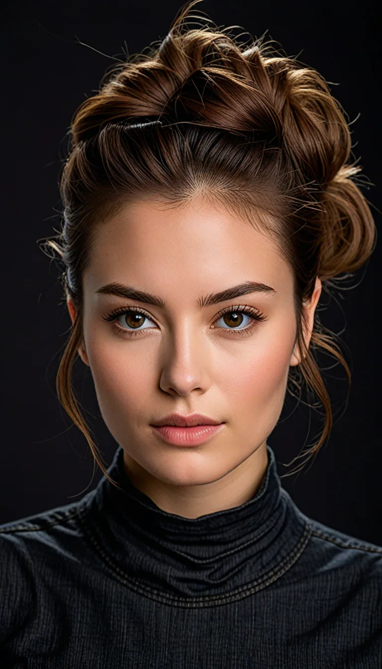 Stable Diffusion prompt: A detailed portrait of a young woman exuding elegance and natural grace.