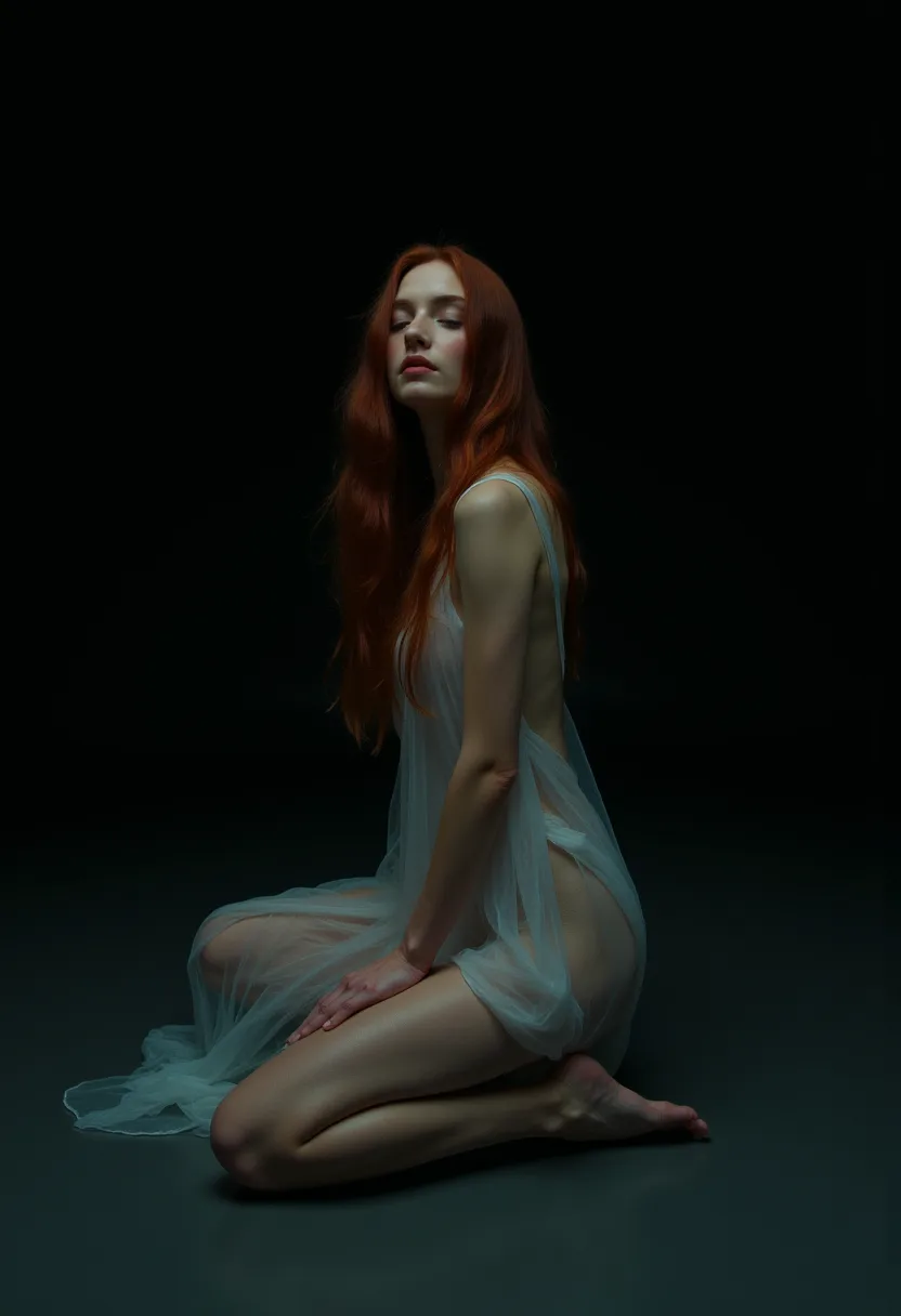 FLUX prompt: A young woman with pale