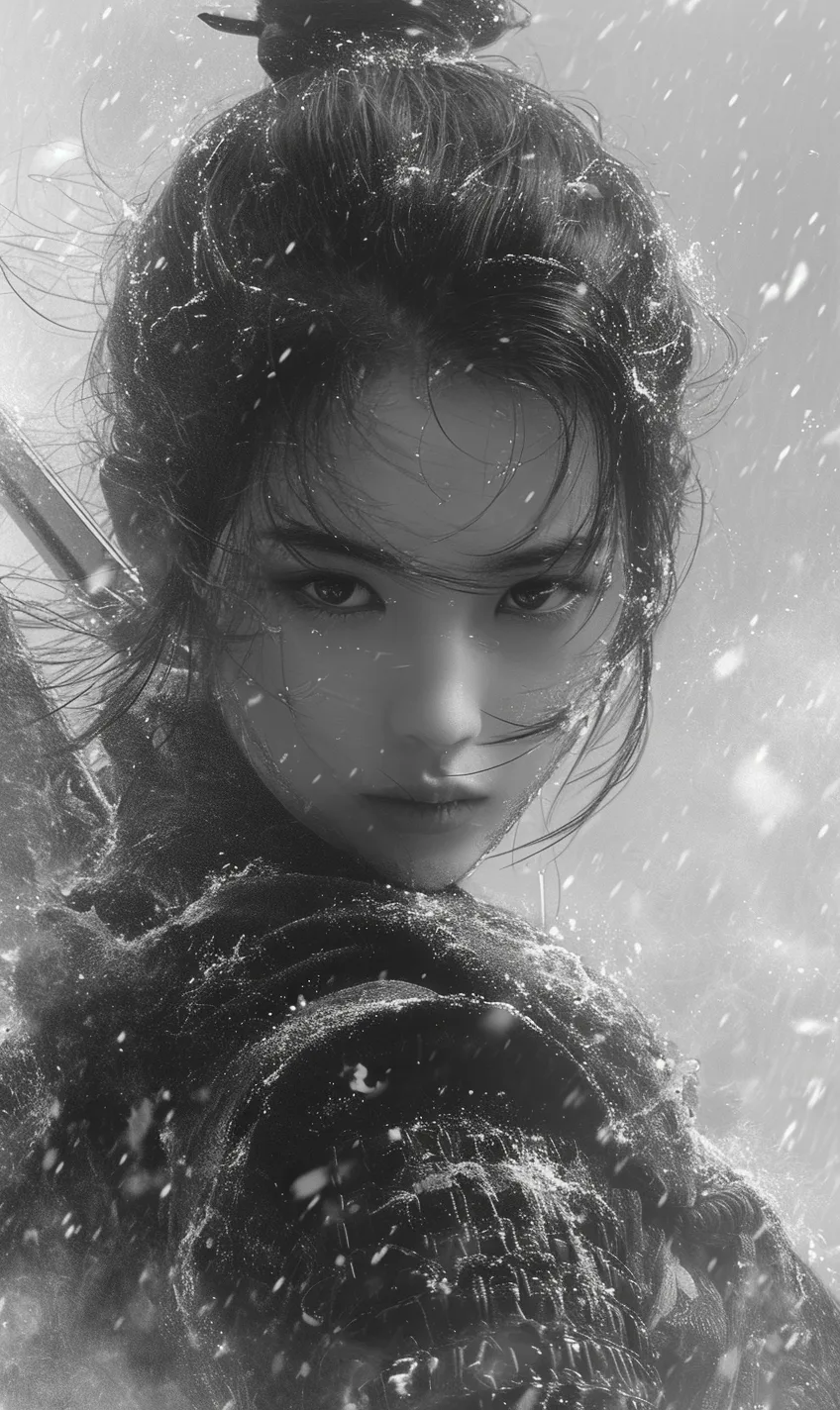 Midjourney prompt: samurai girl
