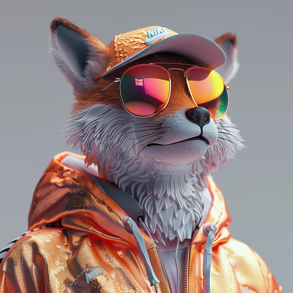 Midjourney prompt: 3D cartoon Fox Head with Human Body