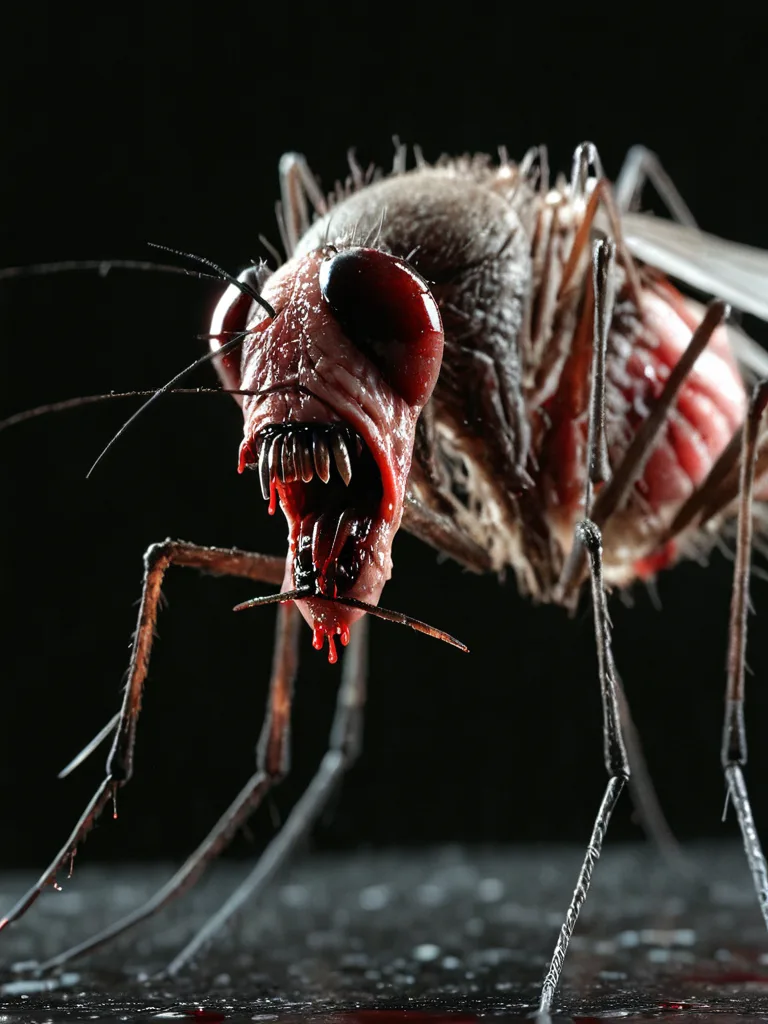 Stable Diffusion prompt: very realistic creepy mosquito