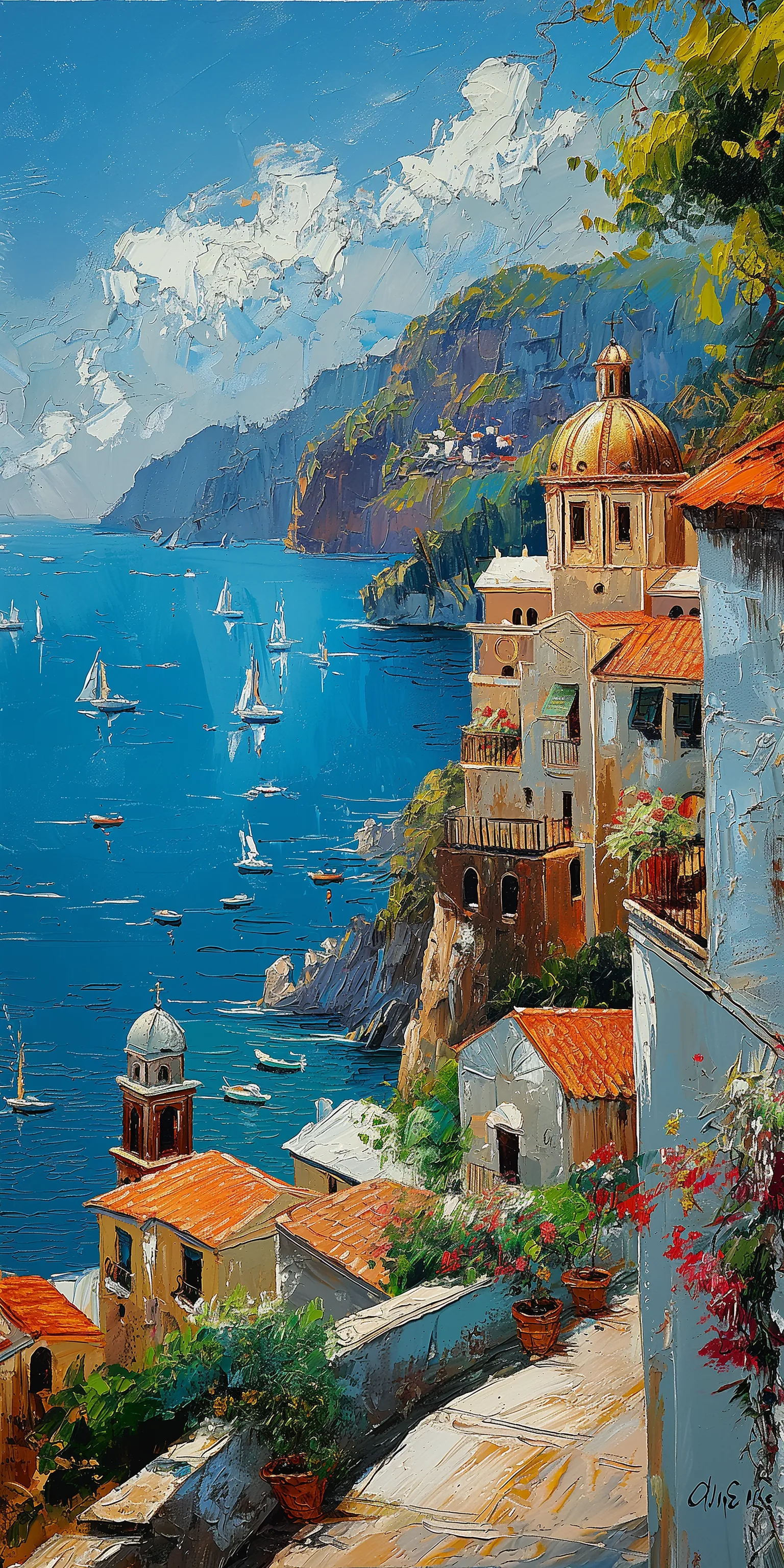 Midjourney prompt: amalfi coast