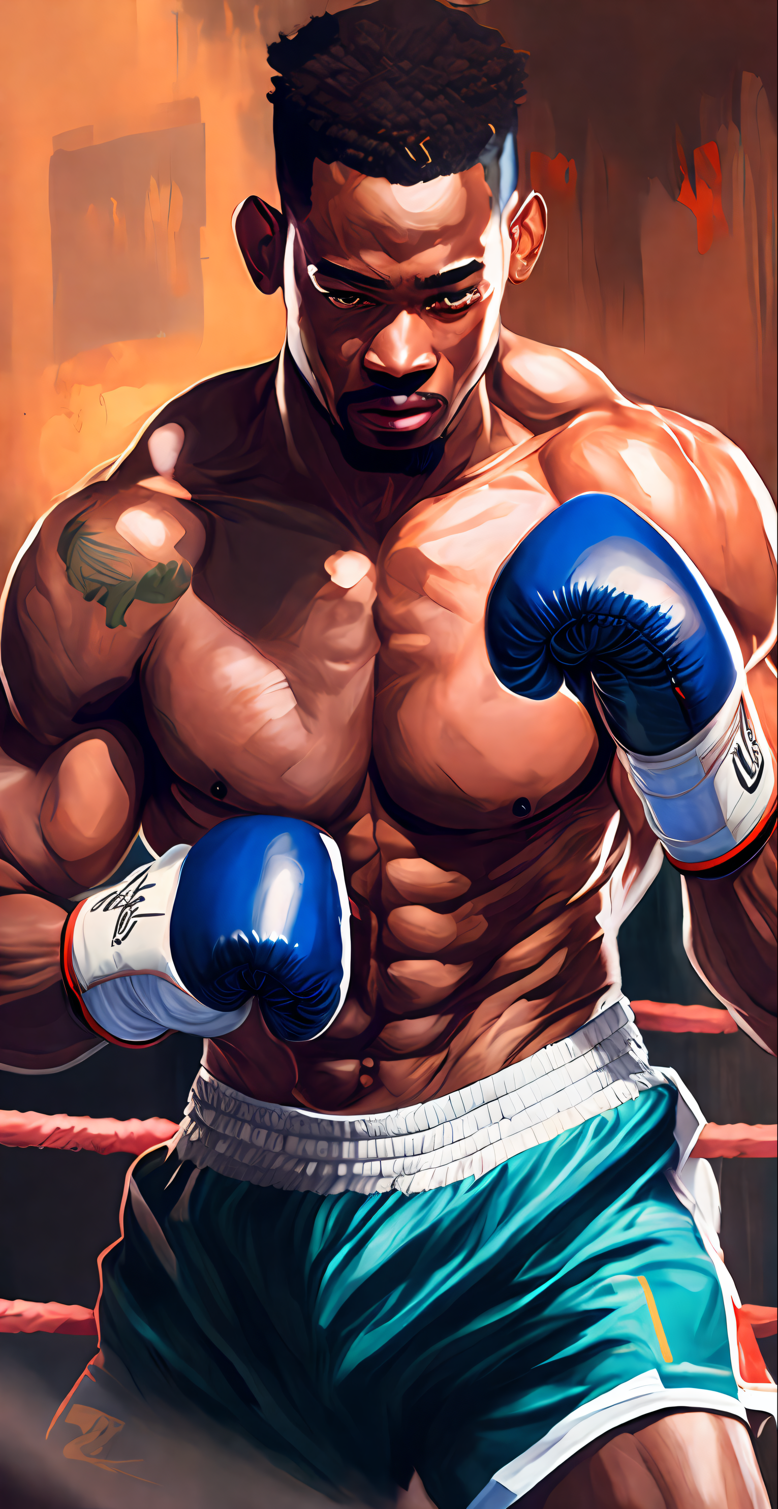 پیشنمایش منبع: Stable Diffusion prompt: centered, masterpiece, a painting of a man in a bo...