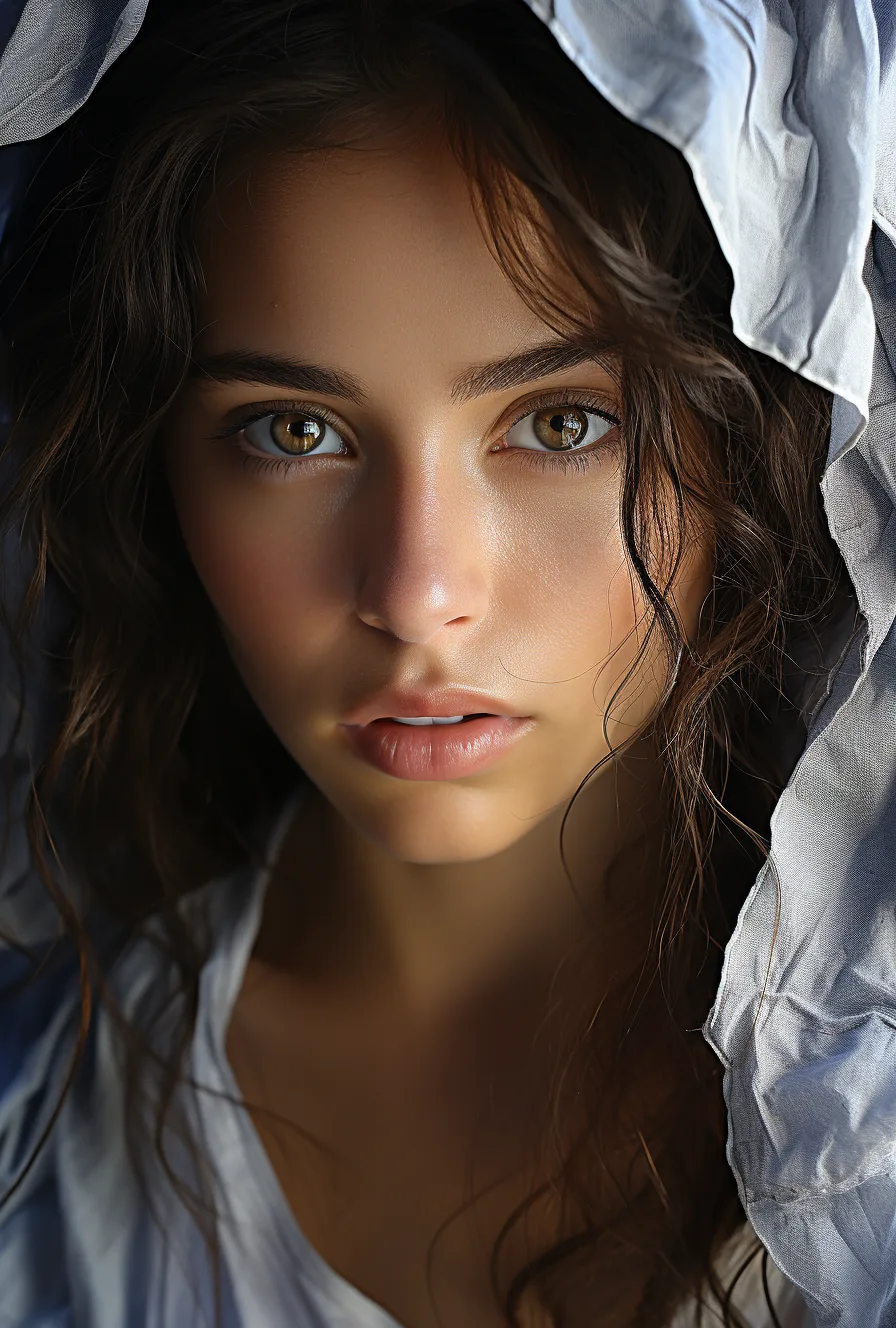 Midjourney prompt: the face of a woman with brown eyes the face of a person