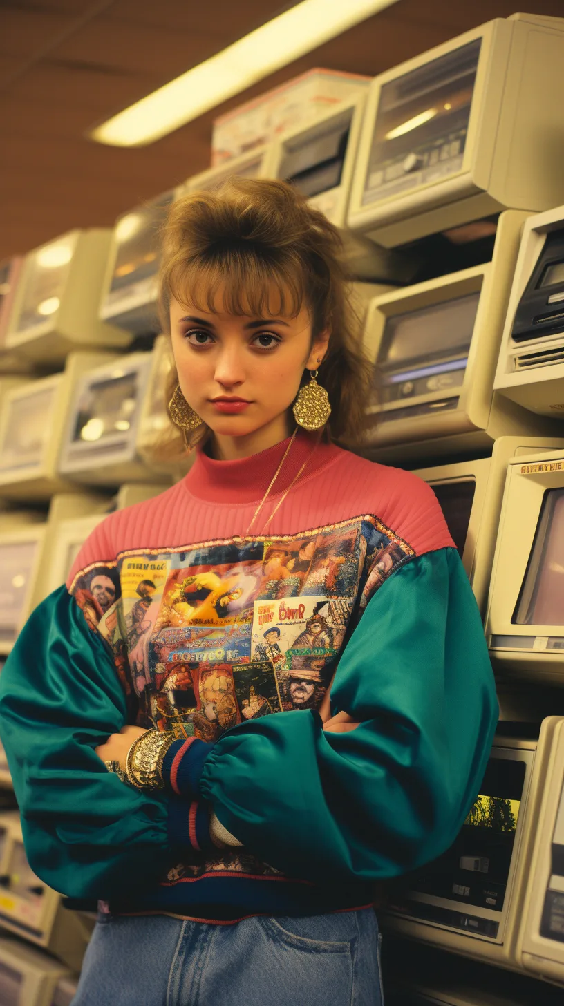 Midjourney prompt: Kooky portraits of 90’s mall teens in retro clothing