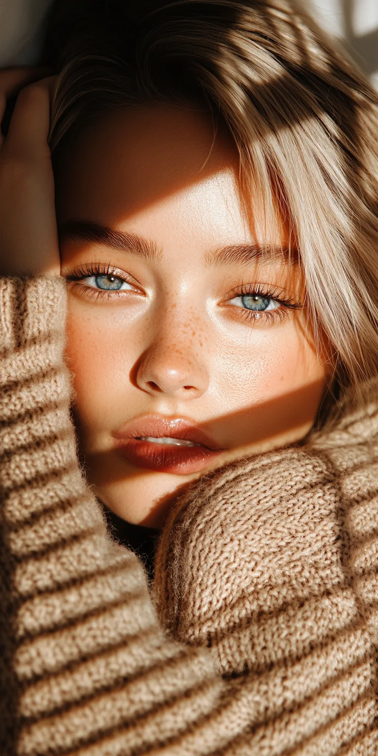 Midjourney prompt: an attractive young woman with blue eyes lying face down on the bed
