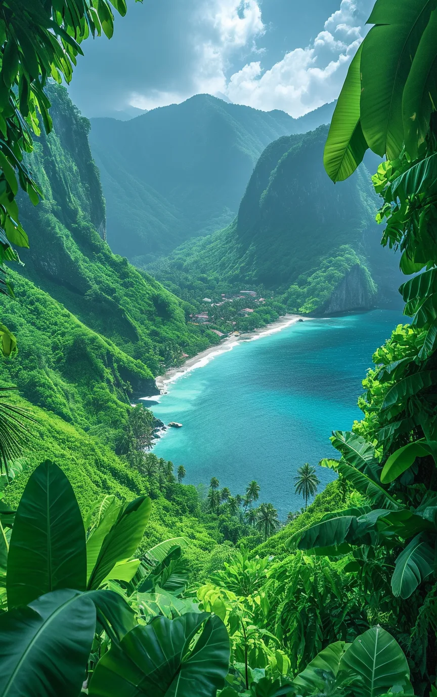 Midjourney prompt: Beautiful nature of Bali island