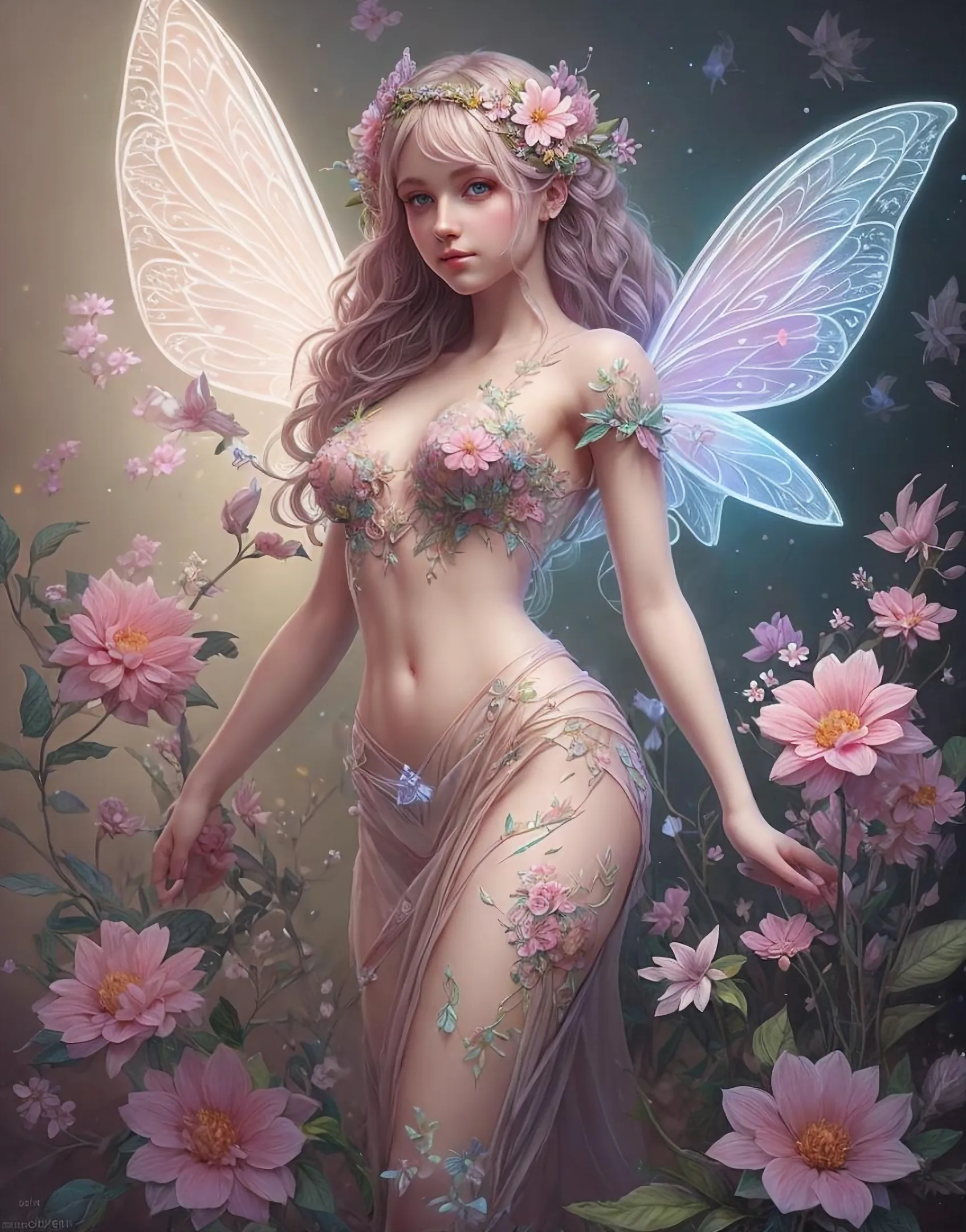 Stable Diffusion prompt: fairy with flowers