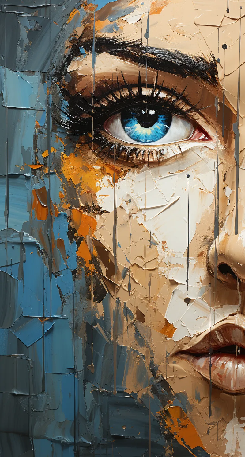 Midjourney prompt: abstract art painting of an eye