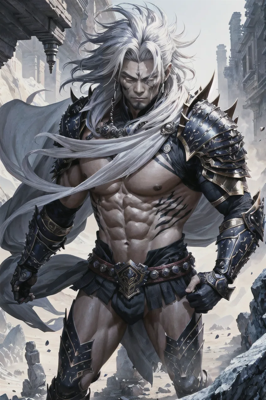 Stable Diffusion prompt: concept art male asian warrior