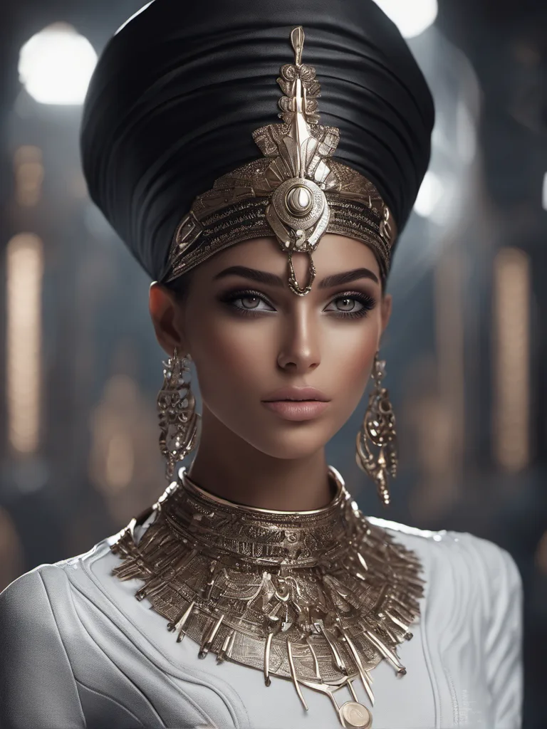 Stable Diffusion prompt: a full body shot of a fashion model from Egypt