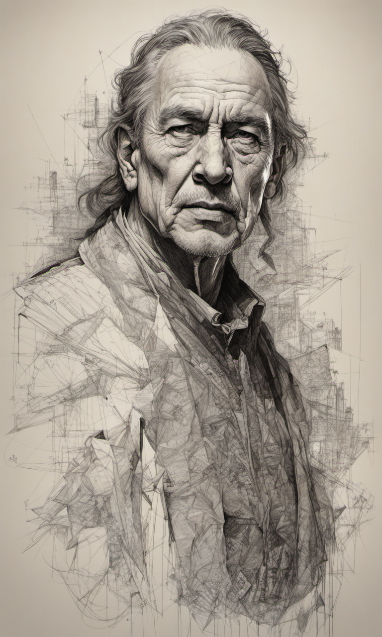پیشنمایش منبع: Stable Diffusion prompt: portrait of man, pen and ink, intricate line drawi...