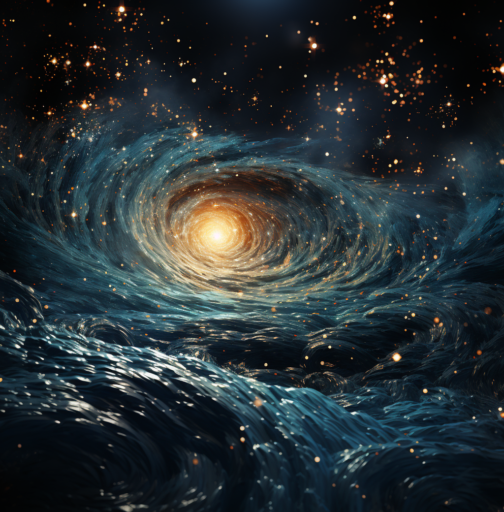 پیشنمایش منبع: Midjourney prompt: a spiral galaxy in the distance, in the style of l...
