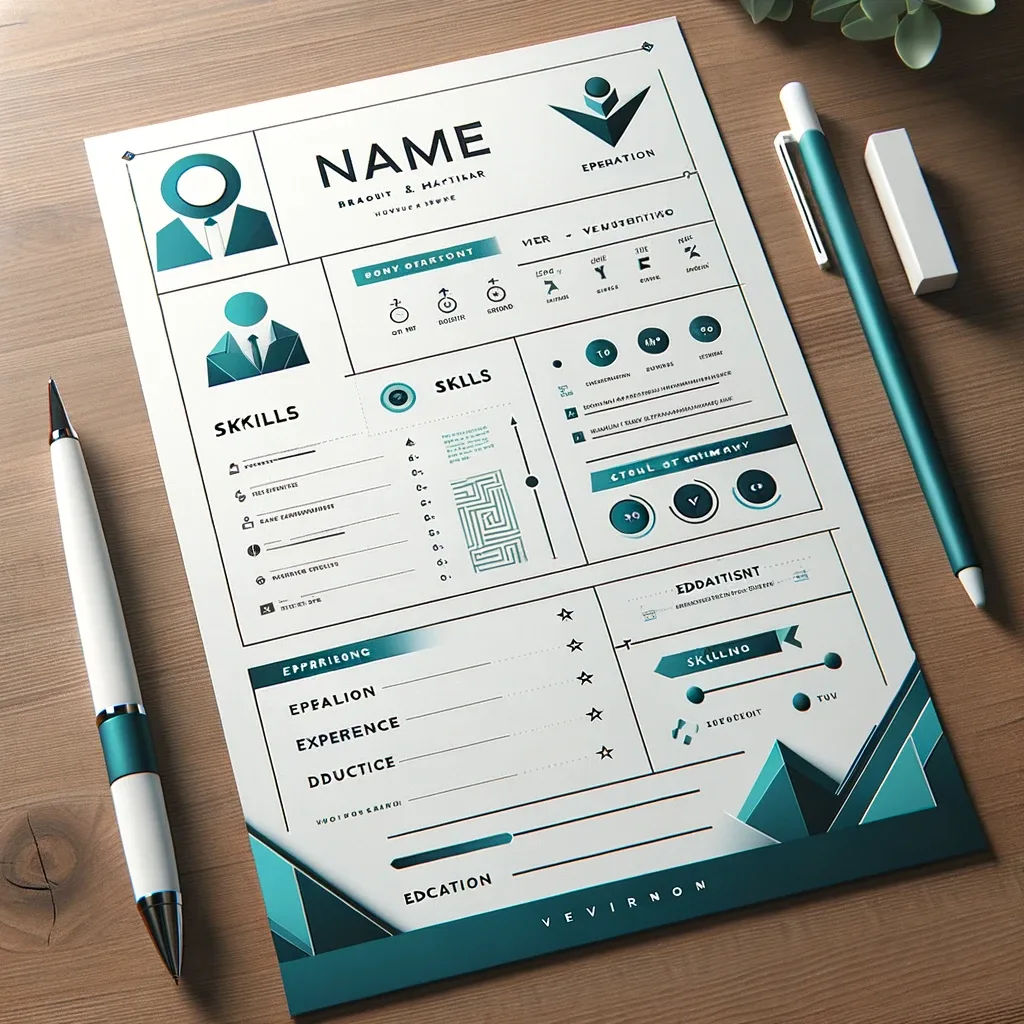 ChatGPT Image prompt: Design a high-resolution mockup of a professional curriculum vitae (CV). The CV should have a modern