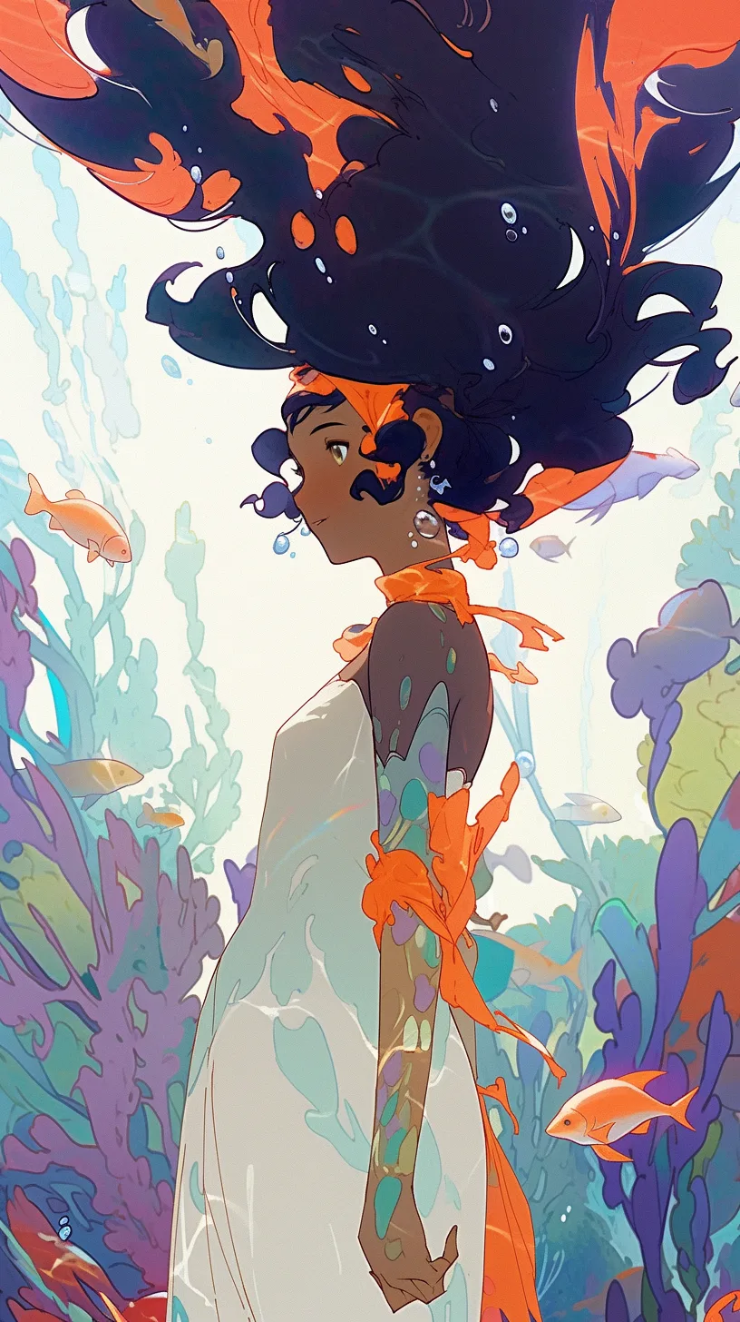 Midjourney prompt: Mysterious underwater world
