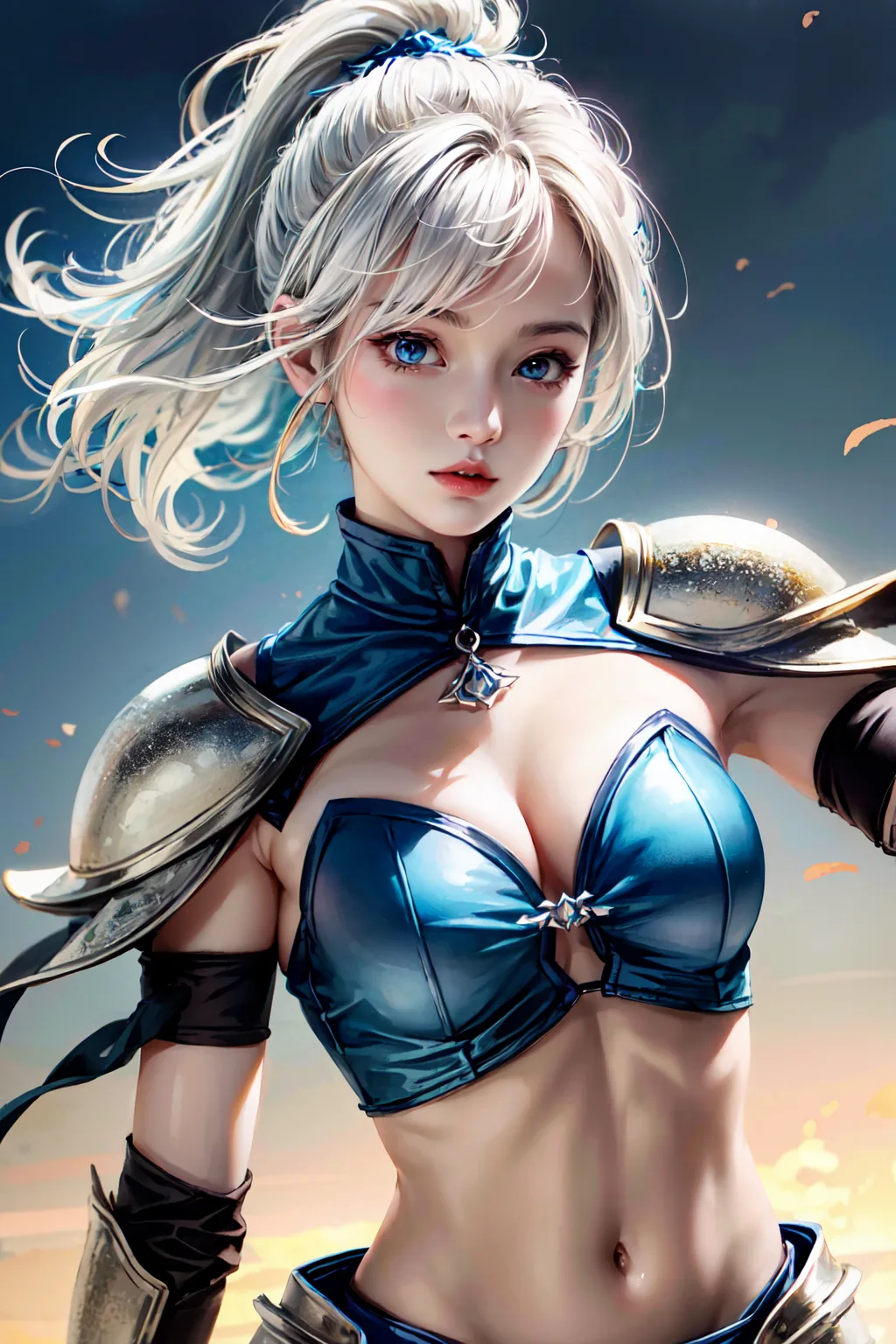 Stable Diffusion prompt: white hair