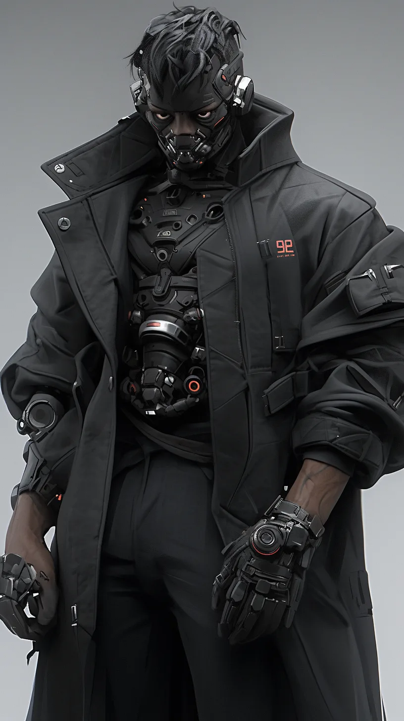 Midjourney prompt: Donny Yen as a futuristic supervillain in a black coat