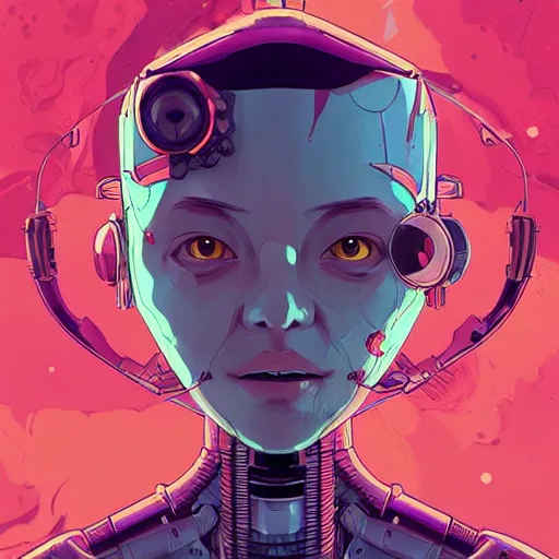 Stable Diffusion prompt: a study of cell shaded protrait of female robot