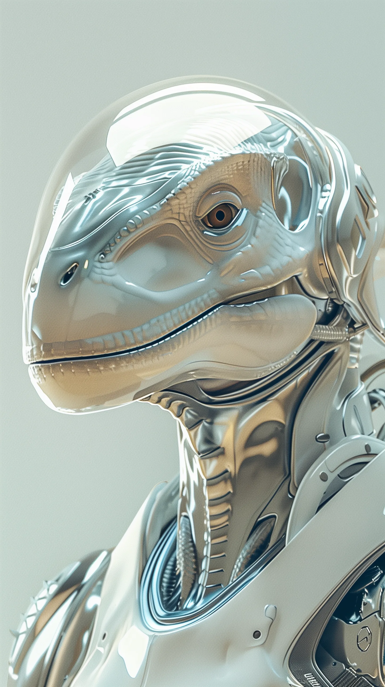 Midjourney prompt: Alien dinosaur --ar 9:16 --style raw