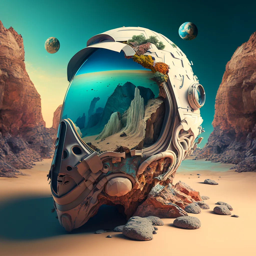 3D Helmets Reflecting The World