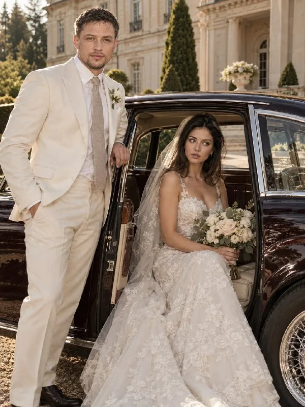 Using the reference photo as the primary reference, create a photorealistic and luxurious wedding photograph, preserving