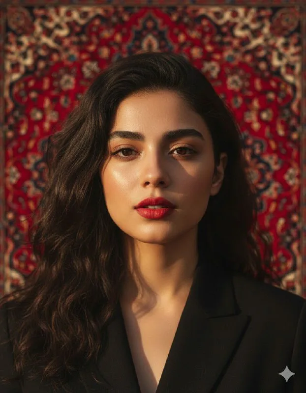A hyper-realistic professional 9:19 vertical portrait of the real Iranian version of me, keeping my exact