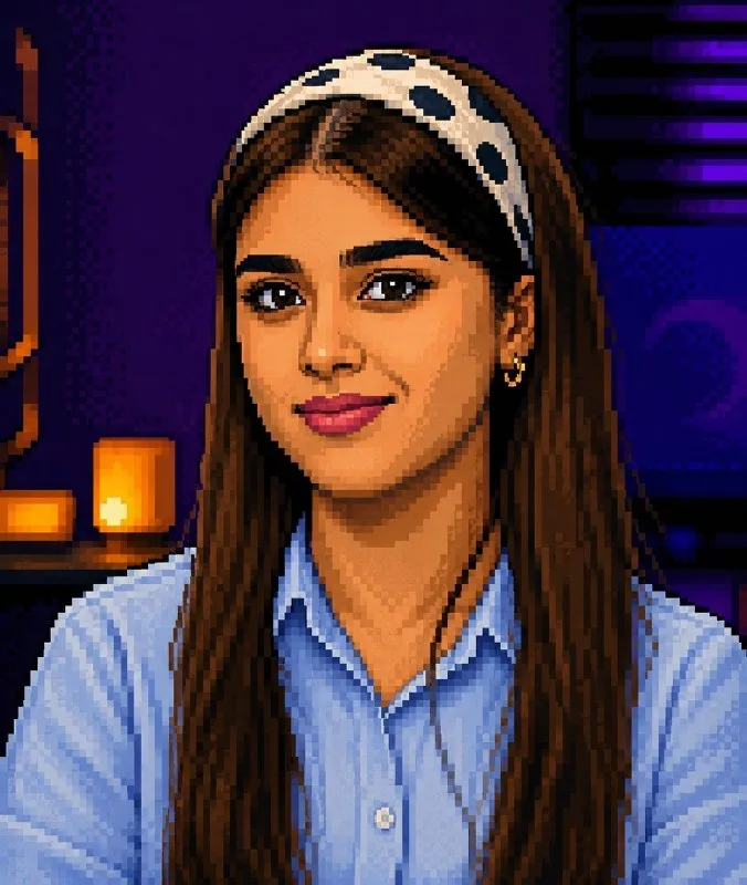 Transform the input image into an authentic handcrafted cinematic pixel art illustration. Preserve the oriaina composition,
